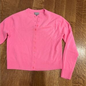 J. Crew Vibrant Pink Women's perfect cardigan 100% cashmere brand new S